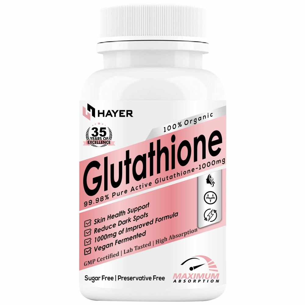 HAYER Glutathione-Tablets 1000mg, Reduces Pigmentation, Dark Patches And Face Fine Lines-60 Tablet