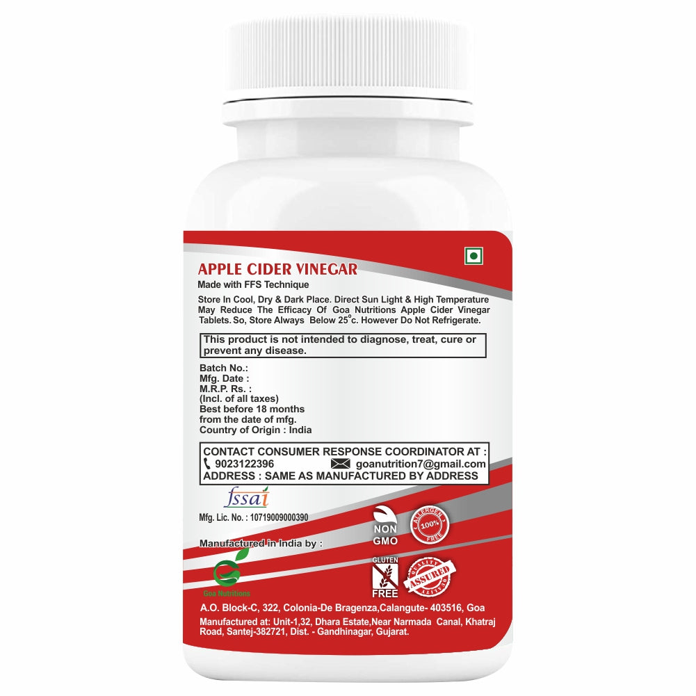 GOA NUTRITIONS Apple Cider Vinegar Keto Weight Loss For Women Men -60 Tablets