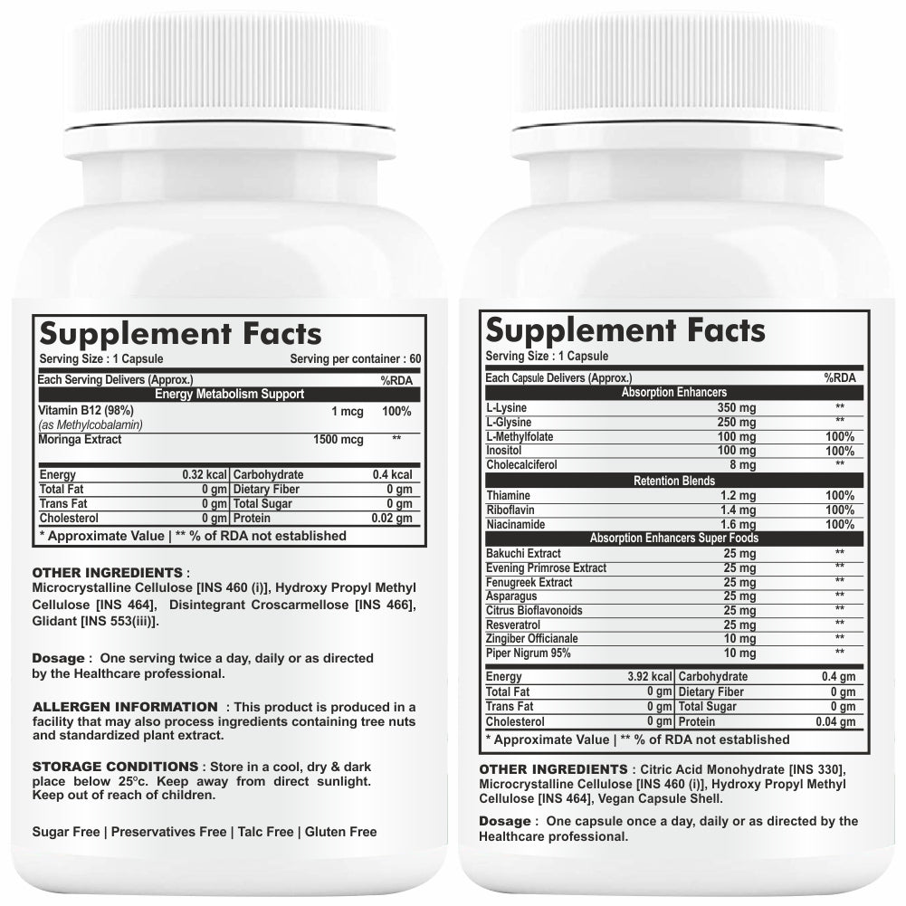 GNL Vitamin B12 Supplements For Women With Absorption Enhancers -30 Tablets