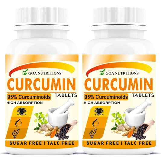 GOA NUTRITIONS Curcumin With Piperine Turmeric Tablets -120 Tablet