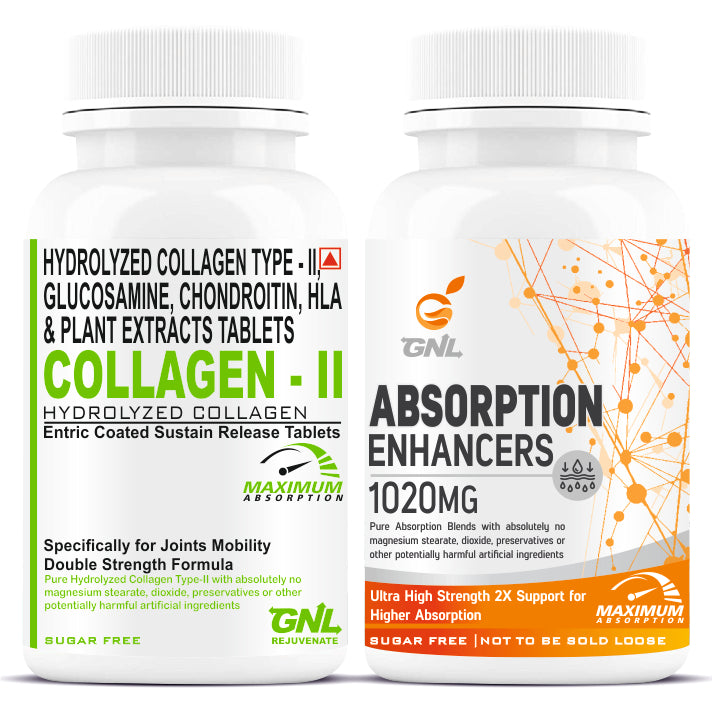 GNL Collagen Type 2 Supplements With Hydrolyzed Protein Collagen Peptides 60 Tablets