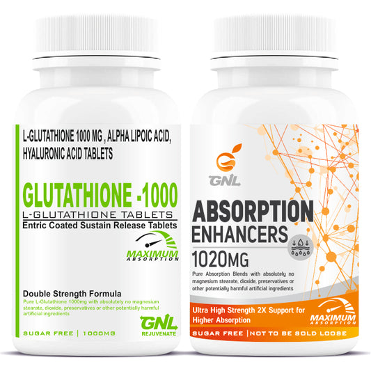 GNL Glutathione Tablets 1000mg For Skin Hydration L Glutathione, Vitamin C, B12, -30 Tablet