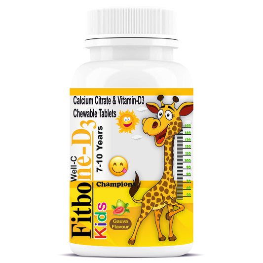 Well-C Calcium for Kids With Vitamin D (as d3) B12, C 60 Chewable Tablets