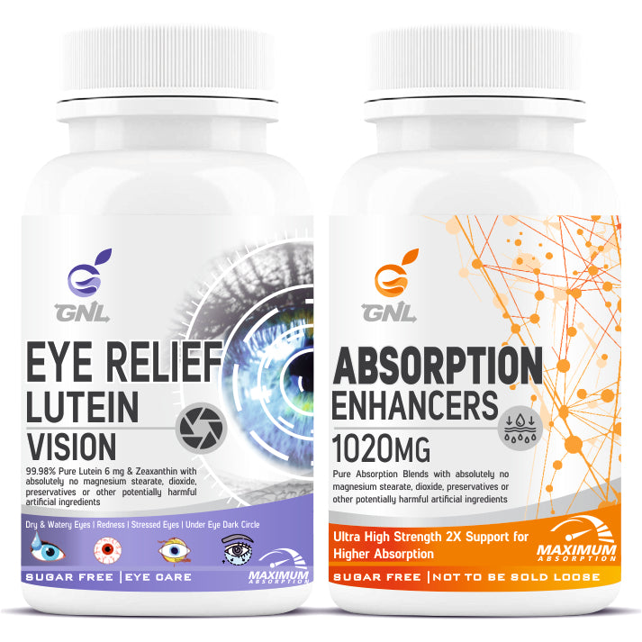 GNL Eye Supplements With Lutein, Zeaxanthin To Support Reducing Dryness, Stress, Itchy, UV Light, And Redness In Eyes - 60 Tablets