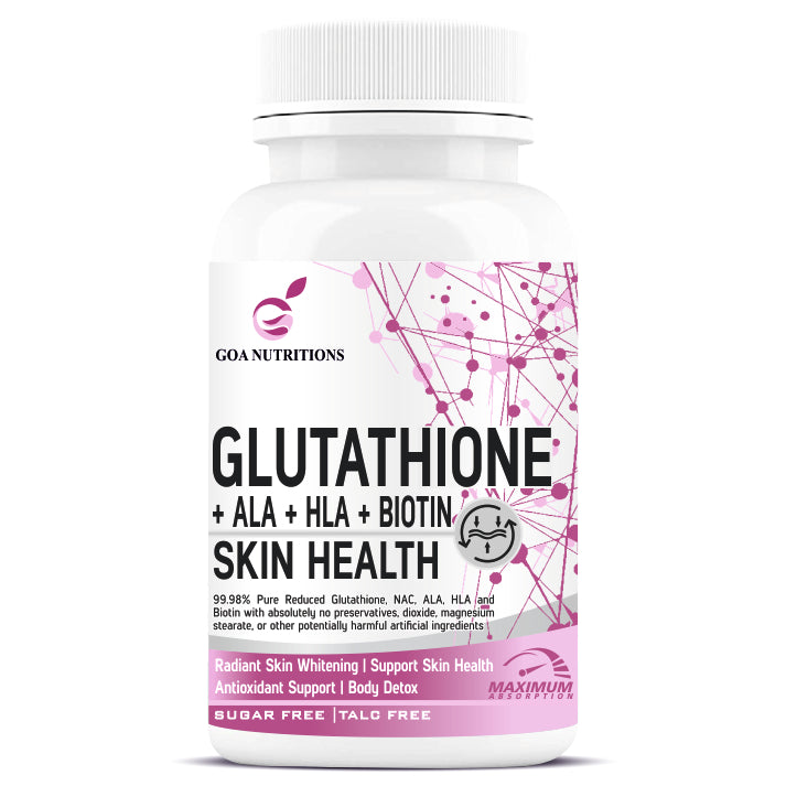 GOA NUTRITIONS Glutathione Tablets 1000mg For Skin, Face, and Hair For Men & Women 60 Tablet