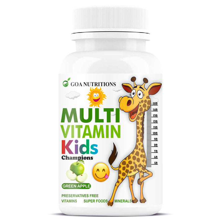 GOA NUTRITIONS Multivitamin For Kids Green Apple Flavour 60 Chewable Tablets