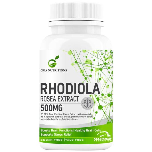 GOA NUTRITIONS Rhodiola Rosea Supplement Root Extract 60 Tablets