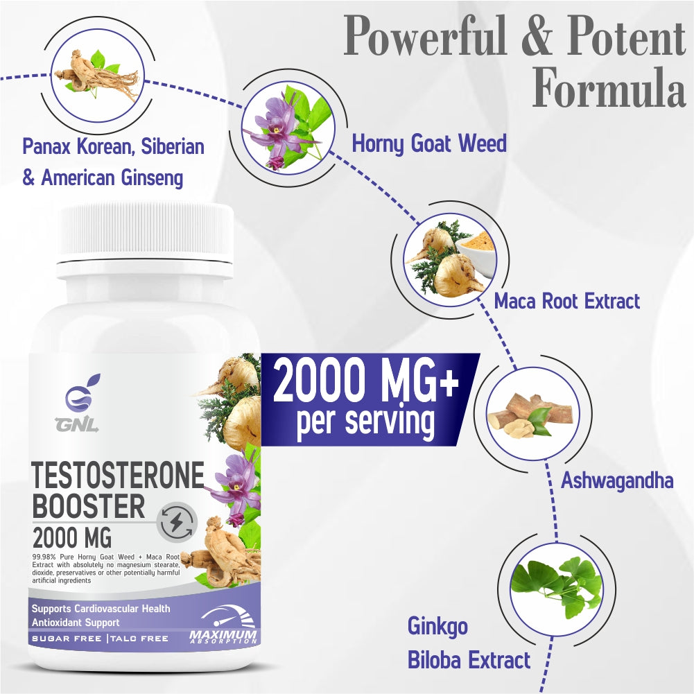 GNL Testosterone Booster for men Supplement 60 Tablets