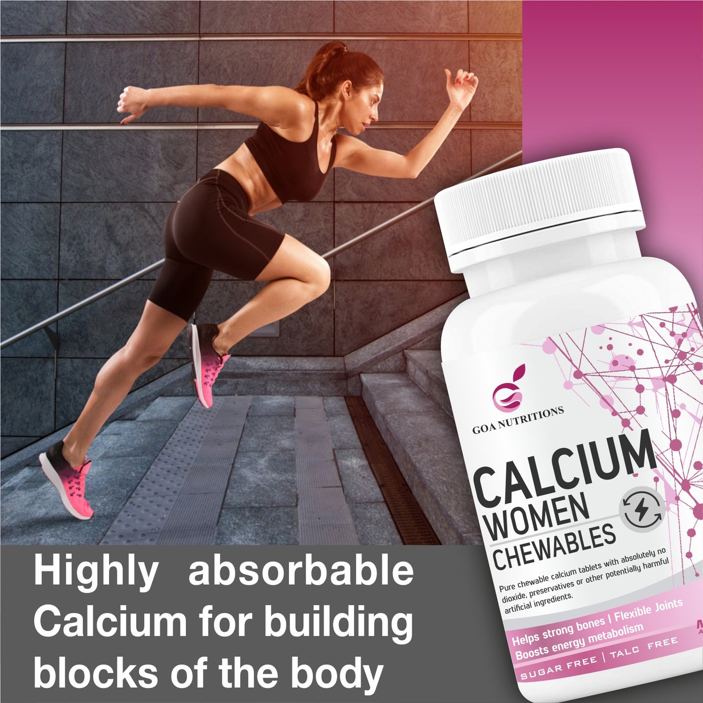 GOA NUTRITIONS Calcium Tablets For Women 120 Chewable Tablet