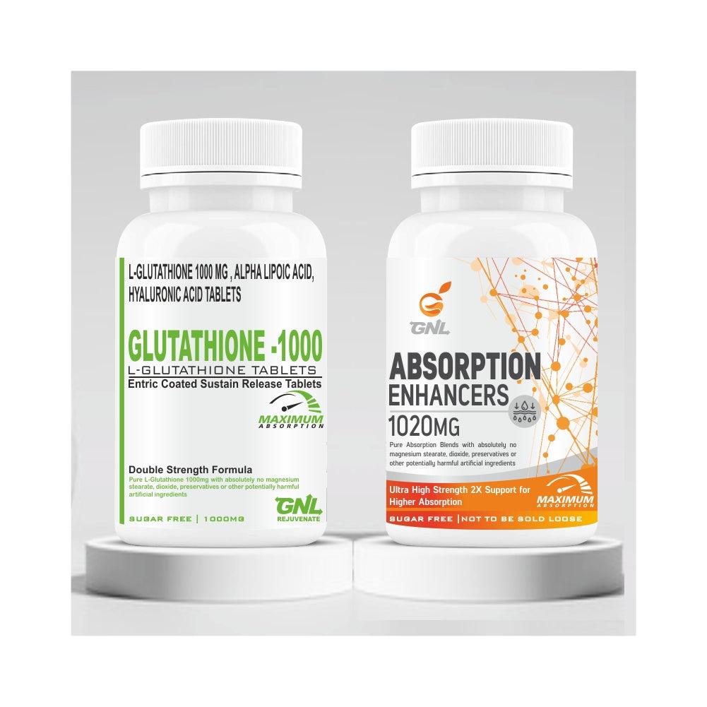 GNL Glutathione Tablets 1000mg For Skin Hydration L Glutathione, Vitamin C, B12, -30 Tablet - Image #1