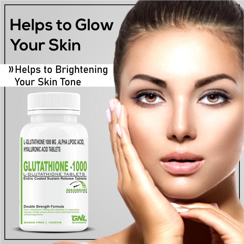 GNL Glutathione Tablets 1000mg For Skin Hydration L Glutathione, Vitamin C, B12, -30 Tablet - Image #4