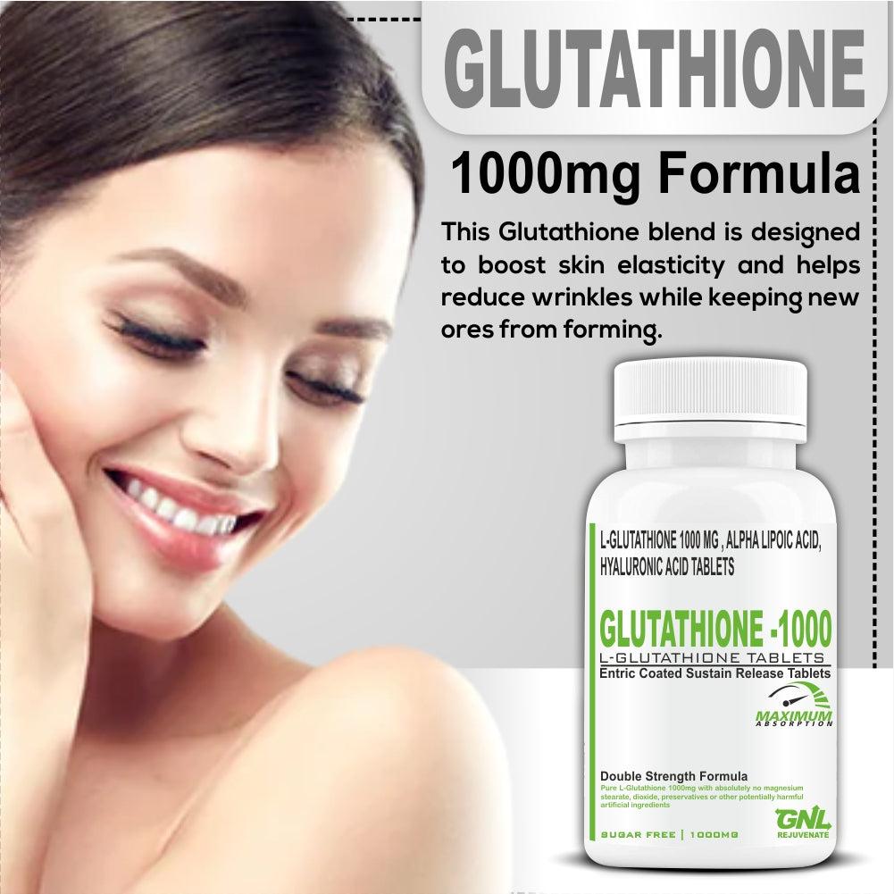 GNL Glutathione Tablets 1000mg For Skin Hydration L Glutathione, Vitamin C, B12, -30 Tablet - Image #5