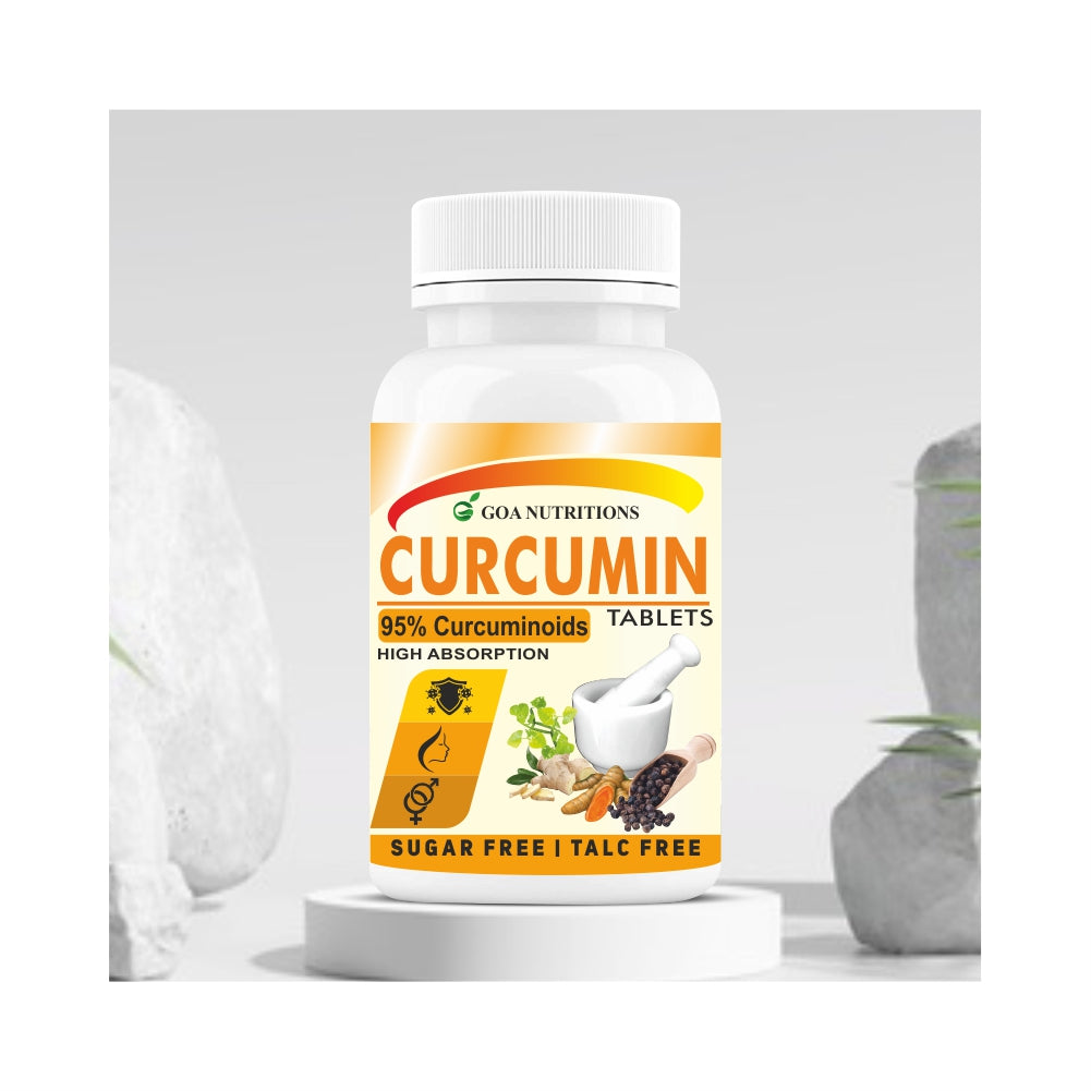 GOA NUTRITIONS Curcumin With Piperine Turmeric Tablets - 60 Tablet