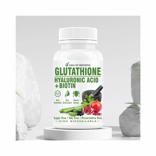 GOA NUTRITIONS Glutathione Tablets 1000mg For Skin, Face, and Hair For Men & Women 60 Tablet