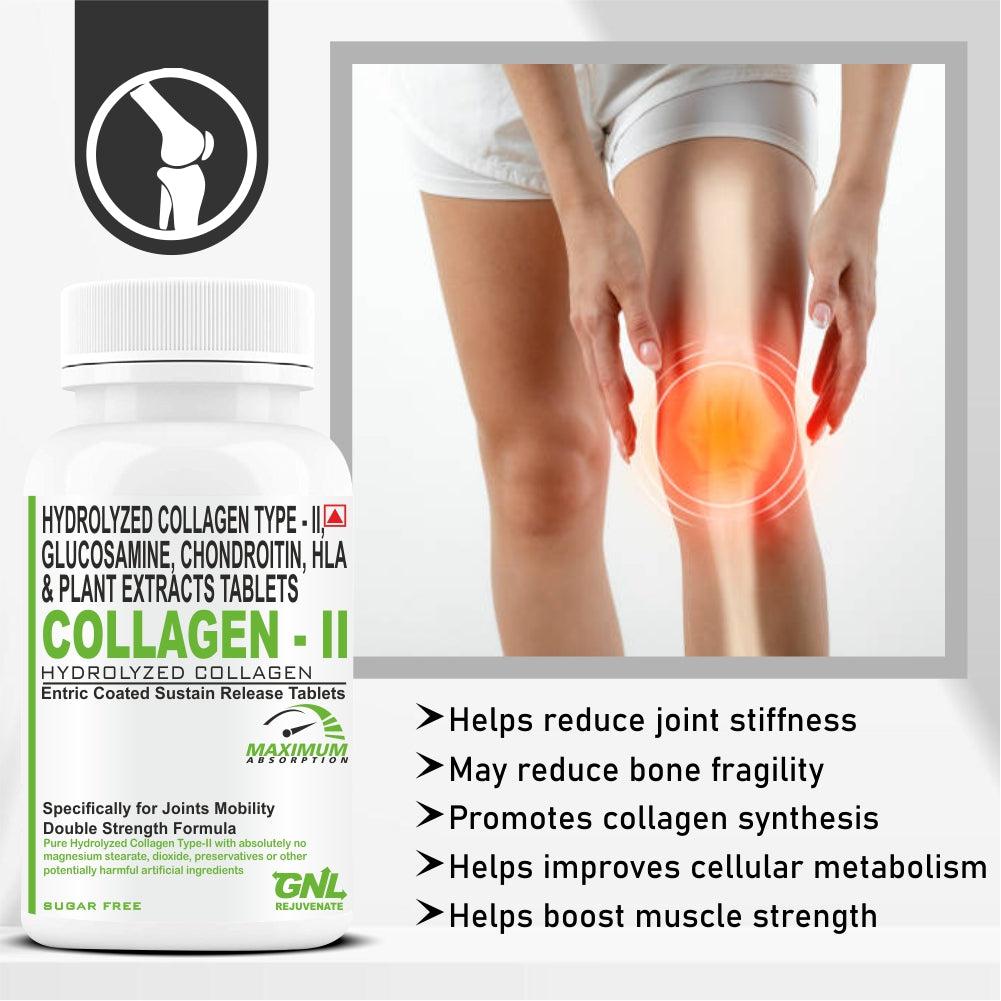 GNL Collagen Type 2 Supplements With Hydrolyzed Protein Collagen Peptides 60 Tablets - Image #5