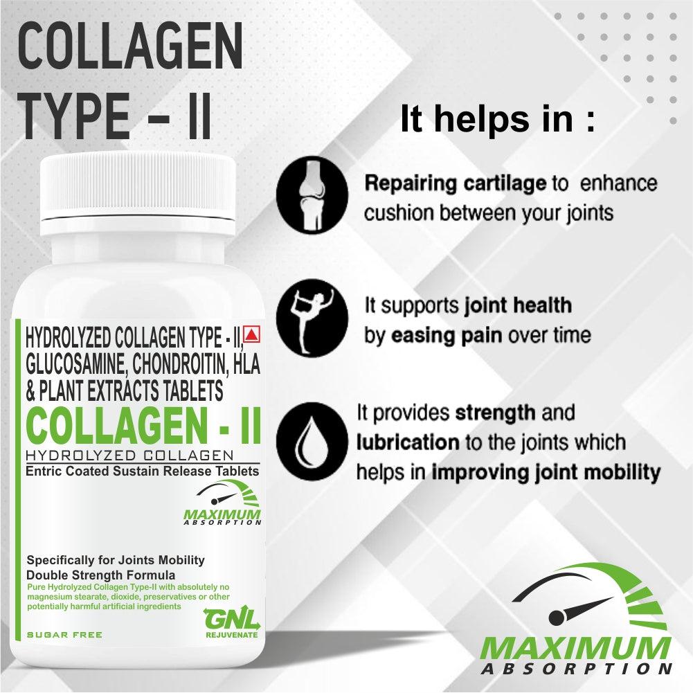 GNL Collagen Type 2 Supplements With Hydrolyzed Protein Collagen Peptides 60 Tablets - Image #4