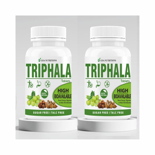 GOA NUTRITIONS Triphala Tablets 123 Churna With Pipali, Vitamin B12 Supplements - 120 Tablets