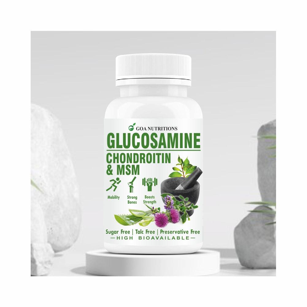 Goa Nutritions Glucosamine, MSM & Chondroitin Tablet Sugar Free 60 Tablets - Image #1