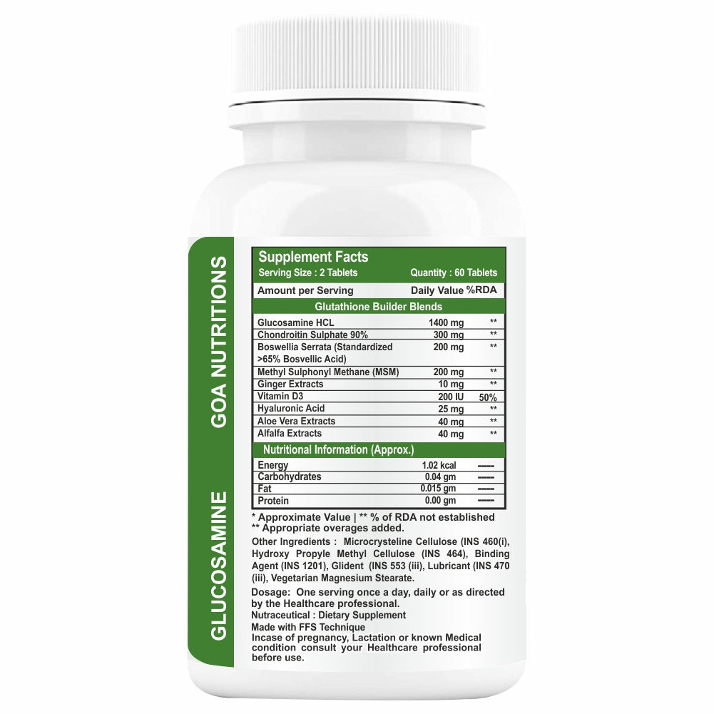 Goa Nutritions Glucosamine, MSM & Chondroitin Tablet Sugar Free 60 Tablets
