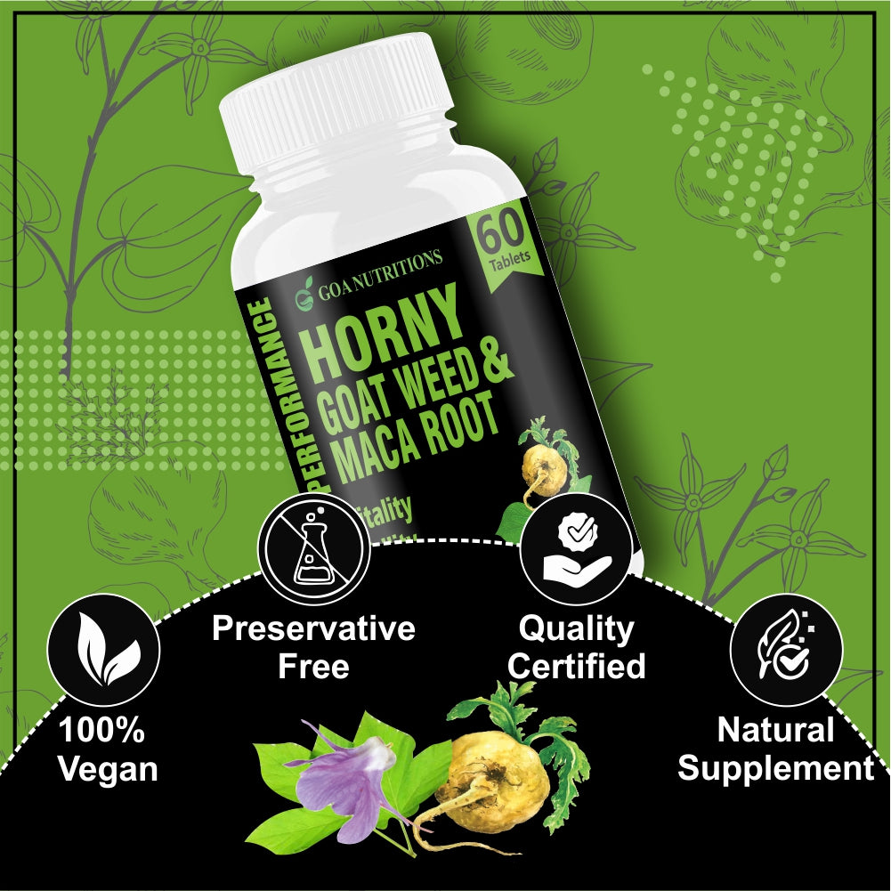 Goa Nutritions Horny Goat Weed with Maca Root Powder Extract 120 Tablets