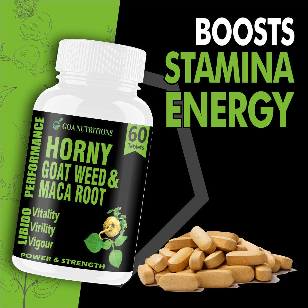 Goa Nutritions Horny Goat Weed with Maca Root Powder Extract 60 Tablets