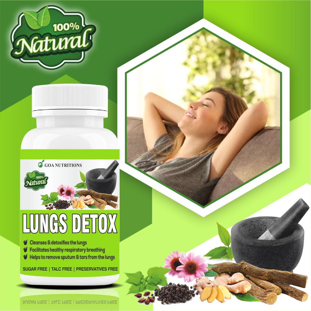 GOA NUTRITIONS Lung Detox For Smokers With Quercetin F for Men ,Women -120 Tablets