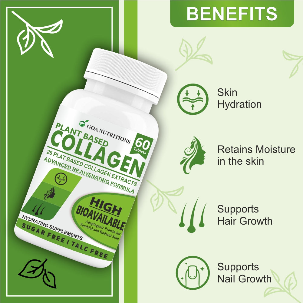GOA NUTRITIONS Collagen Supplement For Women for Skin, Hair and Nails - 60 Tablets