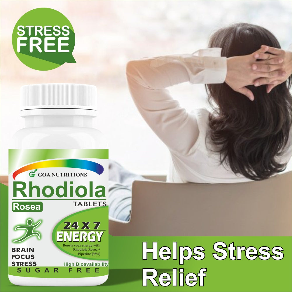 GOA NUTRITIONS Rhodiola Rosea Supplement Root Extract 60 Tablets