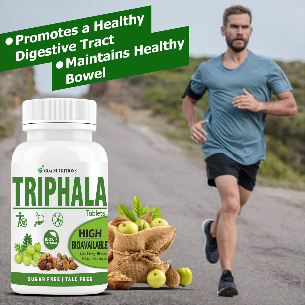 GOA NUTRITIONS Triphala Tablets 123 Churna With Pipali, Vitamin B12 Supplements - 120 Tablets