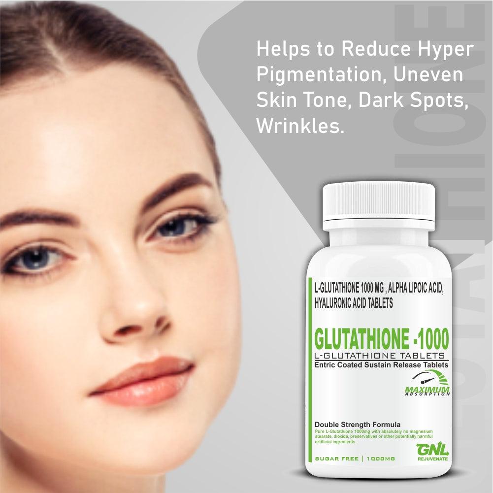 GNL Glutathione Tablets 1000mg For Skin Hydration L Glutathione, Vitamin C, B12, -30 Tablet - Image #7
