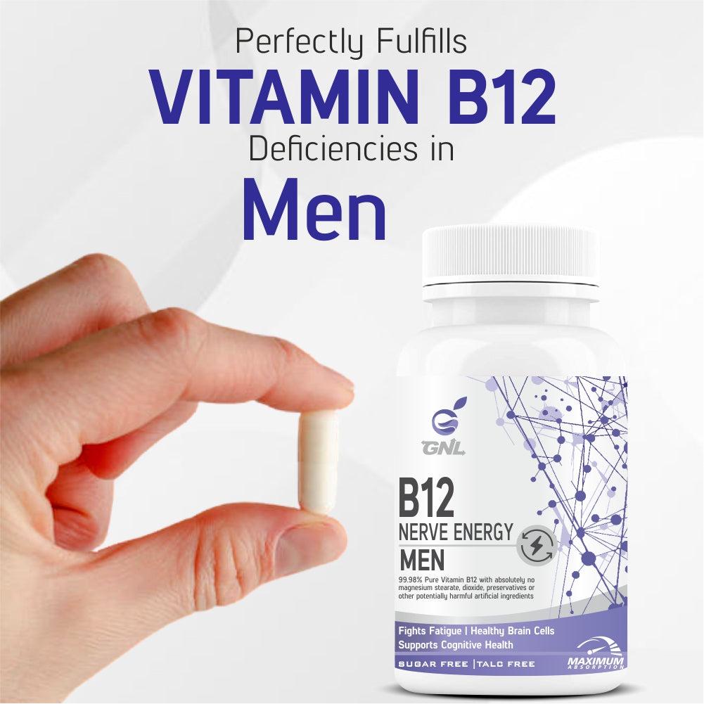 GNL Vitamin B12 Supplements For Men 60 Methylcobalamin Capsules - Image #5