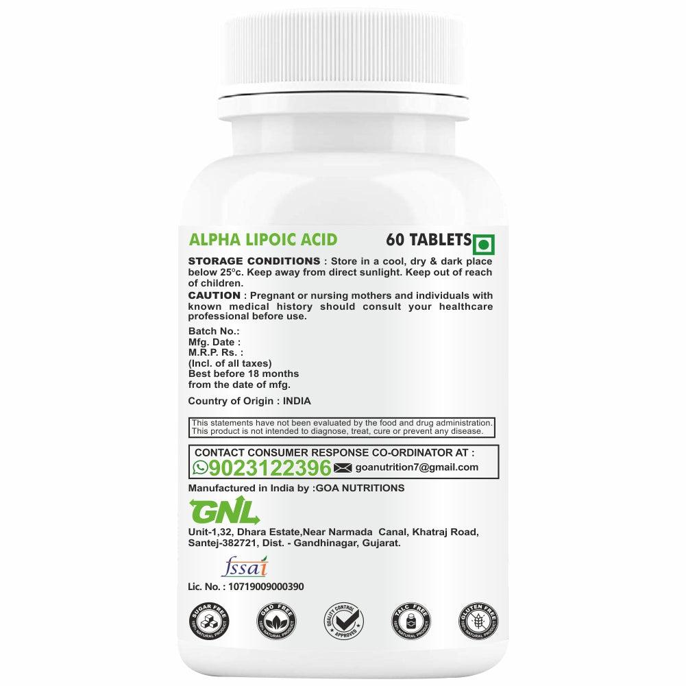 GNL Alpha Lipoic Acid 600mg Support To Boost Liver Function, Healthy Heart, Brain & Blood Sugar Levels -60 Tablets - Image #3