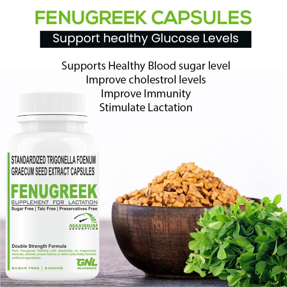 GNL Fenugreek Seed Extract Supplement 2400 mg -120 Capsules - Image #5